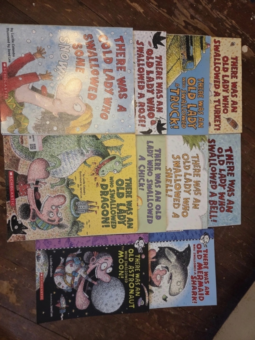 Scholastic There Was an Old Lady Who Swallowed Series Lot
